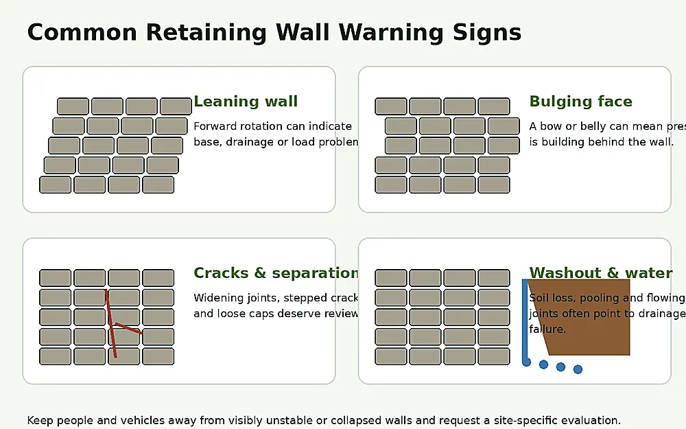 Retaining wall planning illustration