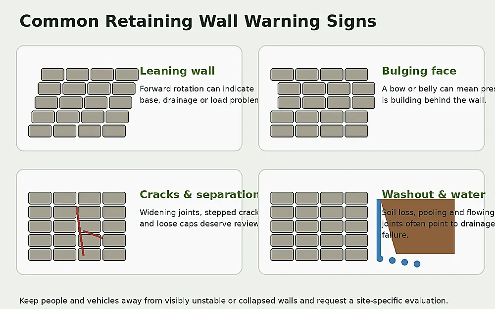 Retaining wall planning illustration